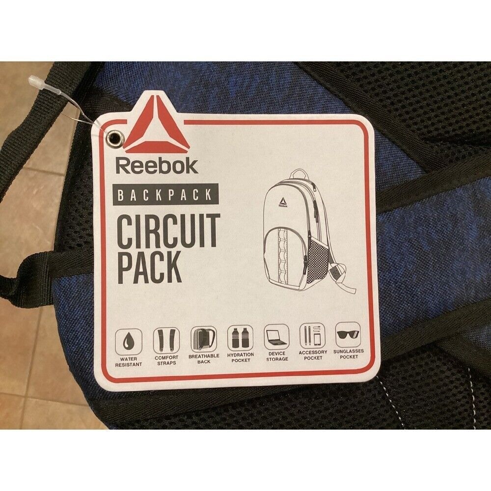 Reebok Circuit Pack Backpack Gym School Travel Bag Heather Blue - Picture 6 of 7